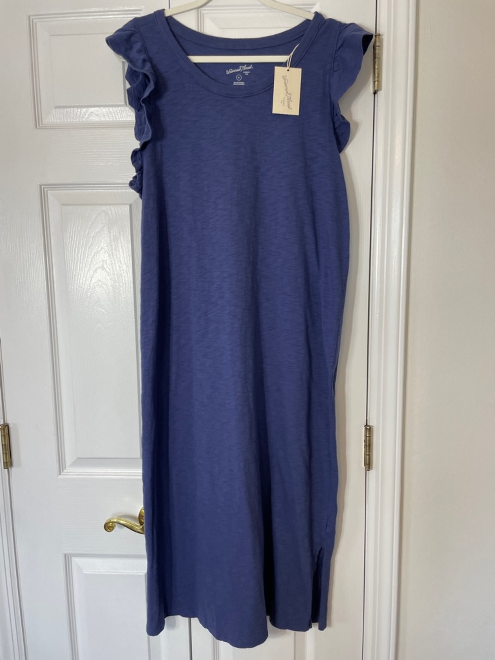 Universal Thread Blue Cotton Ruffle Tank Dress, size XL, NWT